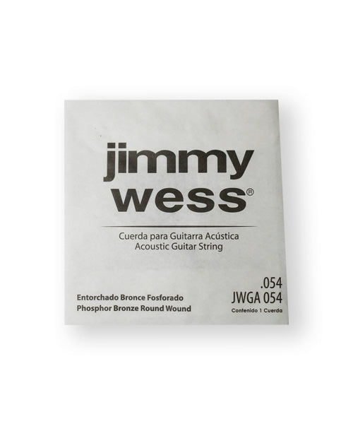 Jimmy Wess Cuerda WB54(6) para Guitarra Acústica, Calibre 0.054, Bronce Fosforado (6 pzas)