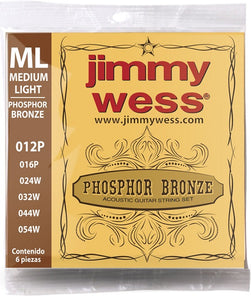 Jimmy Wess Encordadura para Guitarra Acústica WB12 Bronce Fosforado