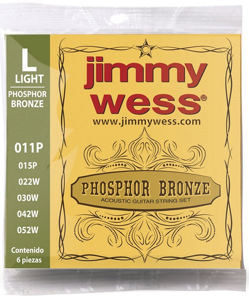 Jimmy Wess Encordadura para Guitarra Acústica WB11 Bronce Fosforado