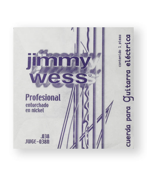 Jimmy Wess Pro Cuerda WN38(12) para Guitarra Eléctrica, Calibre 0.038, Nickel (12 pzas)