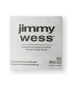 Jimmy Wess Cuerda WB22(6) para Guitarra Acústica, Calibre 0.022, Bronce Fosforado (6 pzas)