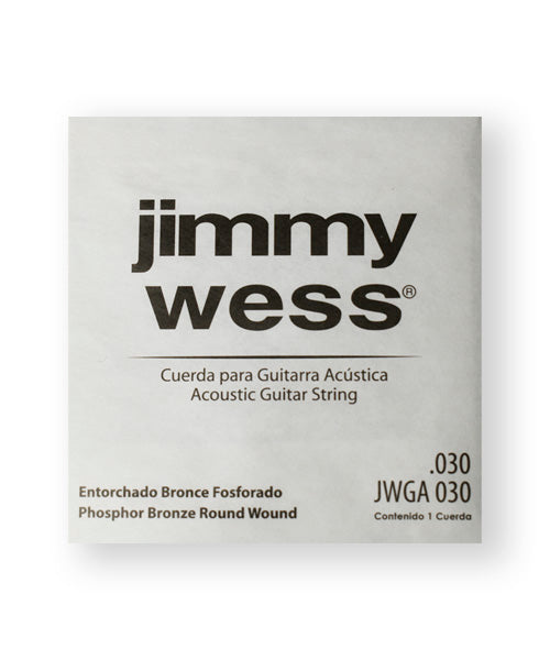 Jimmy Wess Cuerda WB30(6) para Guitarra Acústica, Calibre 0.030, Bronce Fosforado (6 pzas)