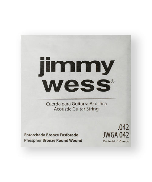 Jimmy Wess Cuerda WB42(6) para Guitarra Acústica, Calibre 0.042, Bronce Fosforado (6 pzas)