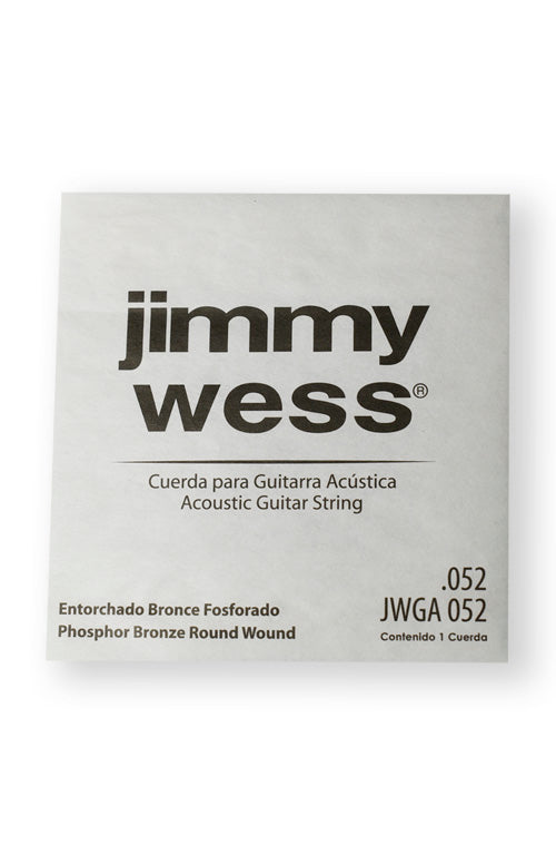 Jimmy Wess Cuerda WB52(6) para Guitarra Acústica, Calibre 0.052, Bronce Fosforado (6 pzas)