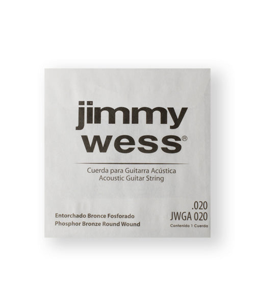 Jimmy Wess Cuerda WB20(6) para Guitarra Acústica, Calibre 0.020, Bronce Fosforado (6 pzas)