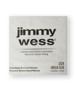 Jimmy Wess Cuerda WB28(6) para Guitarra Acústica, Calibre 0.028, Bronce Fosforado (6 pzas)