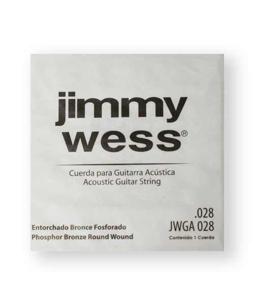 Jimmy Wess Cuerda WB28(6) para Guitarra Acústica, Calibre 0.028, Bronce Fosforado (6 pzas)