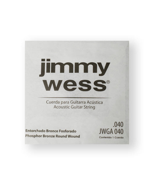 Jimmy Wess Cuerda WB40(6) para Guitarra Acústica, Calibre 0.040, Bronce Fosforado (6 pzas)
