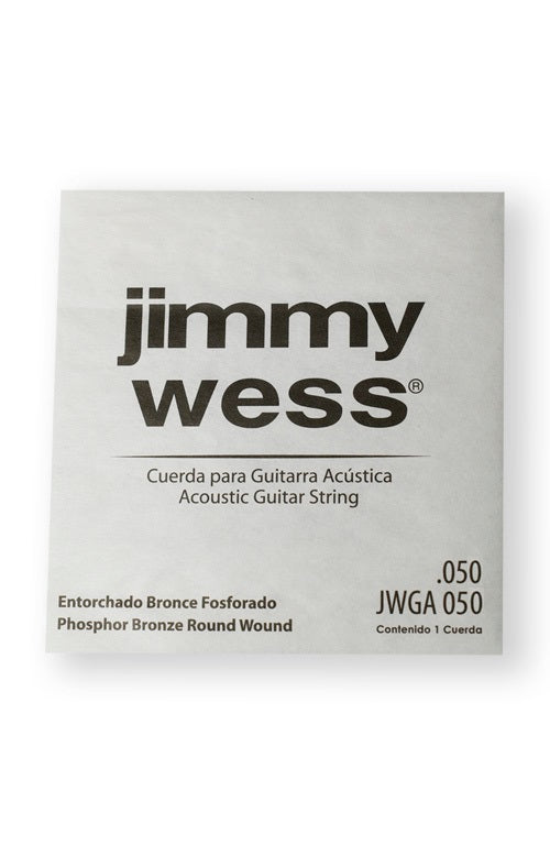 Jimmy Wess Cuerda WB50(6) para Guitarra Acústica, Calibre 0.050, Bronce Fosforado (6 pzas)