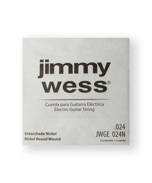 Jimmy Wess Pro Cuerda WN24(12) para Guitarra Eléctrica, Calibre 0.024, Nickel (12 pzas)