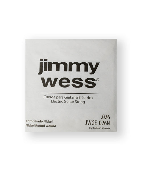 Jimmy Wess Pro Cuerda WN26(12) para Guitarra Eléctrica, Calibre 0.026, Nickel (12 pzas)