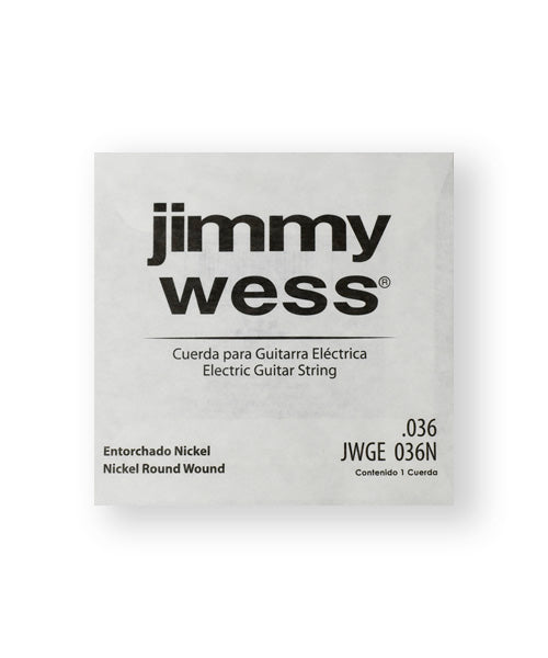 Jimmy Wess Pro Cuerda WN36(12) para Guitarra Eléctrica, Calibre 0.036, Nickel (12 pzas)