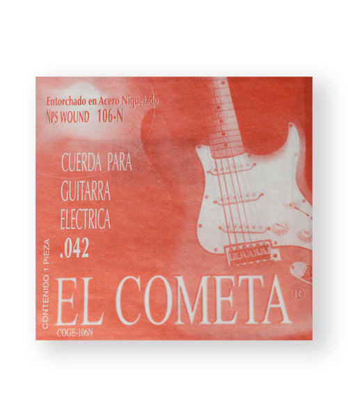 El Cometa Cuerda 106N(12) para Guitarra Eléctrica, 6A, Calibre 0.042