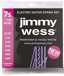 Jimmy Wess Encordadura para Guitarra Eléctrica JWGE-1007N Nickel 7 Cuerdas