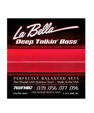 La Bella Encordadura Para Bajo Eléctrico Acero 760FHB2 Beatle Bass