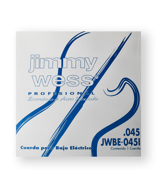 Jimmy Wess Pro Cuerda WAB45 para Bajo Eléctrico, Calibre 0.045, Acero Inoxidable (1 pza)