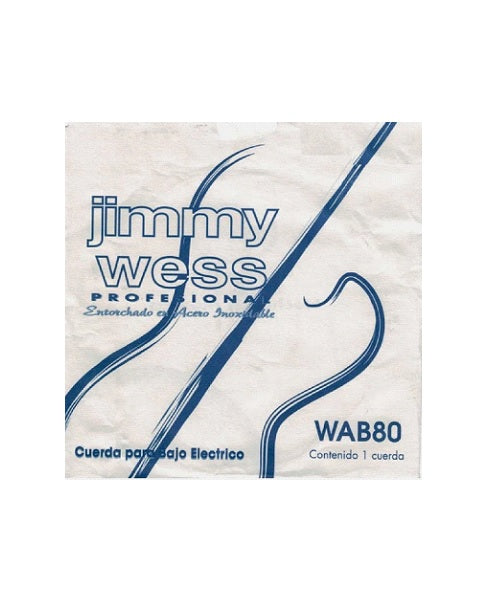 Jimmy Wess Pro Cuerda WAB80 para Bajo Eléctrico, Calibre 0.080, Acero Inoxidable (1 pza)