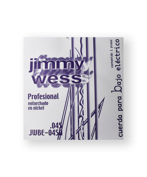 Jimmy Wess Pro Cuerda WNB45 para Bajo Eléctrico, Calibre 0.045, Nickel (1 pza)
