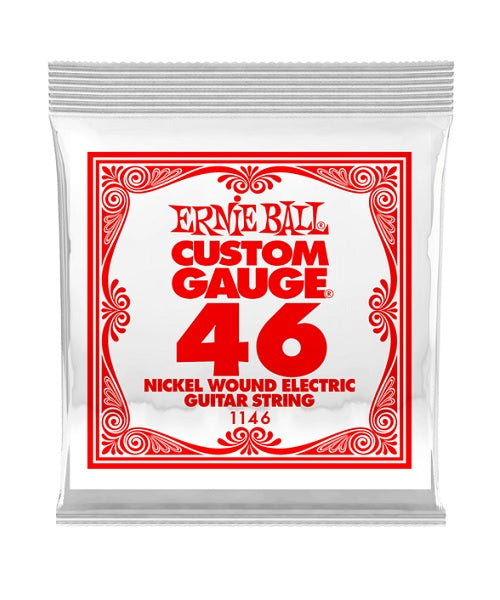 Ernie Ball Cuerda "Custom Gauge" 1146(6) para Guitarra Eléctrica, Calibre 0.046, Nickel