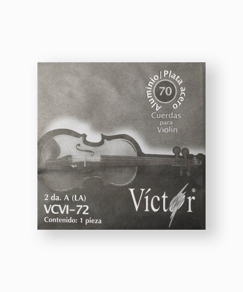 Víctor Cuerda 72(10) para Violín 4/4, 2A (A "La"), Entorchado Aluminio Pulido