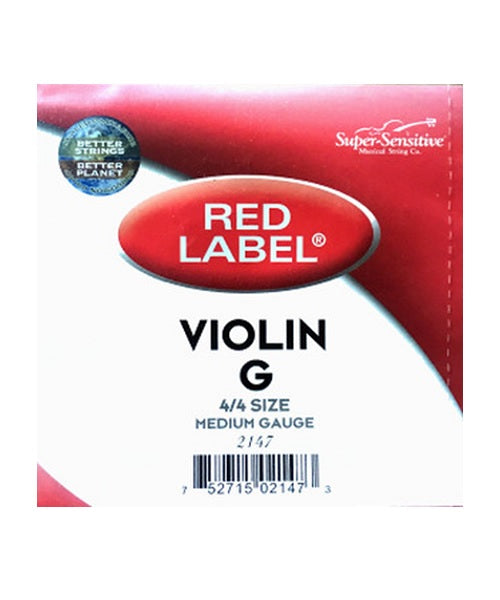 Super Sensitive Cuerda "Red Label" 2147, para Violín 4/4, 4A (G "Sol")