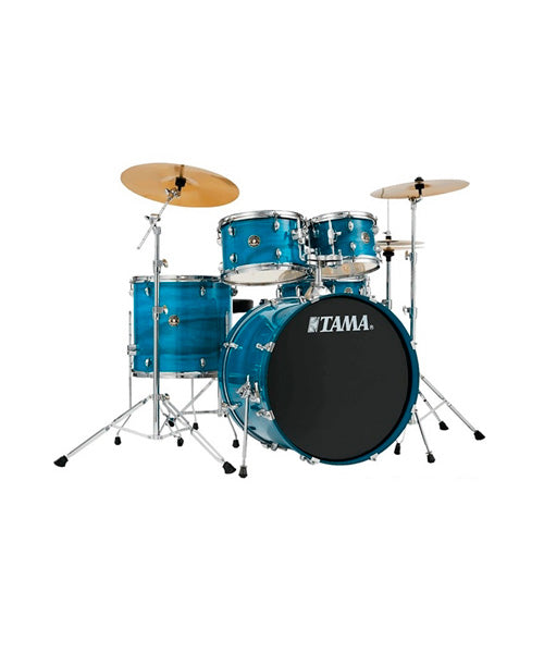 Tama Batería 5 Piezas Azul Transparente con Atriles y Asiento RC52KH6-BPT Rhythm Mate