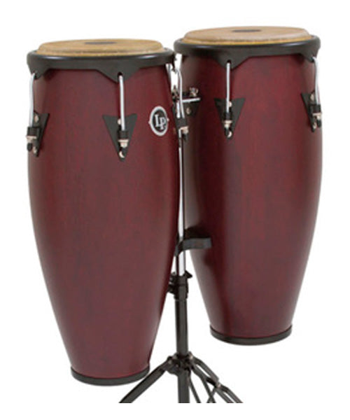 Latin Percussion Conga 11" y 12" Madera Vino Con Atril LP647NY-DW City