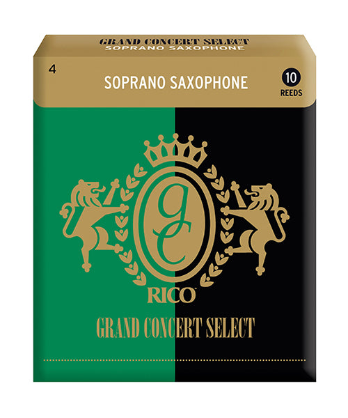D'Addario Woodwinds (Rico) Cañas Grand Concert Select Para Saxofón Soprano 4, RGC10SSX400(10), Caja Con 10 Pzas