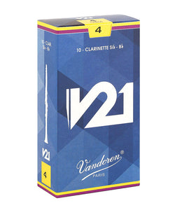 Vandoren Cañas "V21" Para Clarinete Si Bemol 4, CR804(10), Caja Con 10 Pzas
