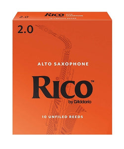 D'Addario (Rico) Cañas para Saxofón Alto 2, RJA1020(10), Caja con 10 Pzas