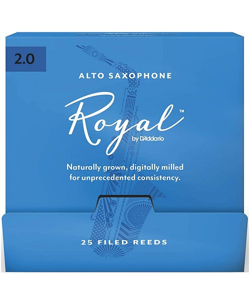 D'Addario Woodwinds (Rico) Cañas Royal para Saxofón Alto 2, RJB0120-B25(25), Caja con 25 Pzas