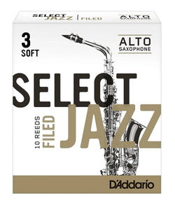 D'addario (Rico) Cañas "Select Jazz" para Saxofón Alto 3S, RSF10ASX3S(10), Caja con 10 Pzas