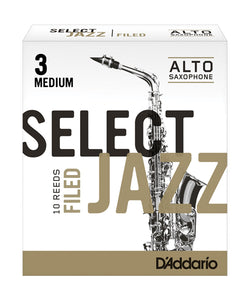 D'addario (Rico) Cañas "Select Jazz" Para Saxofón Alto 3M, RSF10ASX3M(10), Caja Con 10 Pzas
