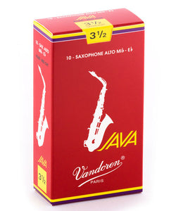 Vandoren Cañas JAVA "Filed-Red Cut" Para Saxofón Alto 3 1/2, SR2635R(10), Caja Con 10 Pzas