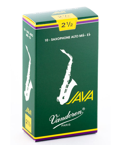 Vandoren Caña "JAVA" Para Saxofón Alto 2 1/2, SR2625(10), Caja Con 10 Pzas