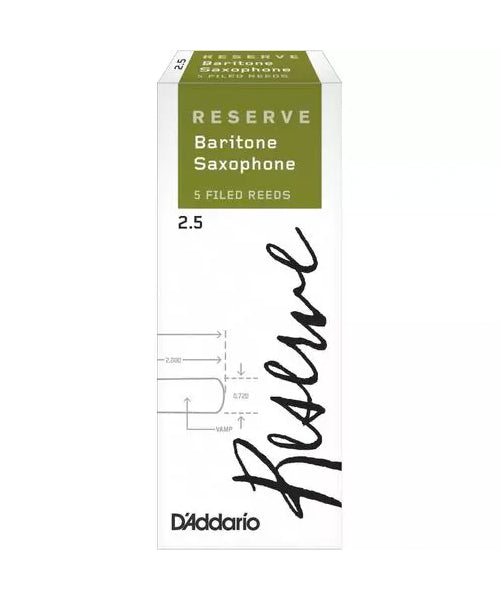 D'addario Cañas Reserve Para Saxofón Barítono 2 1/2, DLR0525(5), Caja Con 5 Pzas