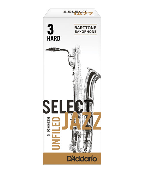 D'addario (Rico) Cañas "Select Jazz" Para Saxofón Barítono 3H Unfiled, RRS05BSX3H(5), Caja Con 5 Pzas