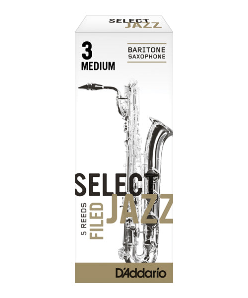 D'addario (Rico) Cañas "Select Jazz" Para Saxofón Barítono 3M, RSF05BSX3M(5), Caja Con 5 Pzas