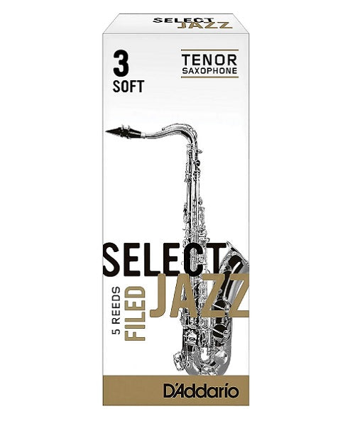 D'Addario Woodwinds (Rico) Cañas "Select Jazz" para Saxofón Tenor 3S Filed, RSF05TSX3S(5), Caja con 5 Pzas