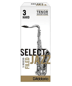 D'Addario Woodwinds (Rico) Cañas "Select Jazz" para Saxofón Tenor 3H Filed, RSF05TSX3H(5), Caja con 5 Pzas
