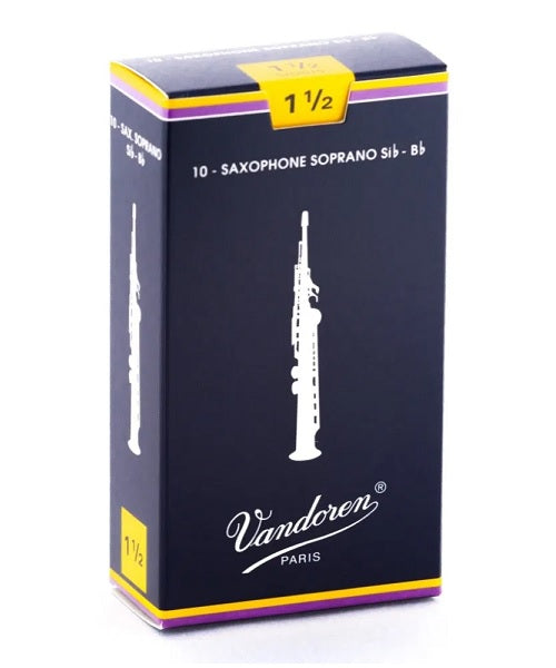 Vandoren Caña para Saxofón Soprano 1 1/2, SR2015(10), Caja con 10 Piezas
