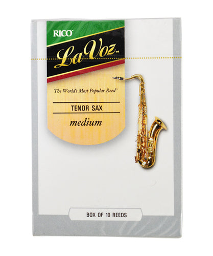 D'Addario Woodwinds Cañas La Voz Para Saxofón Tenor, Medium, STLVM(10), Caja Con 10 Pzas
