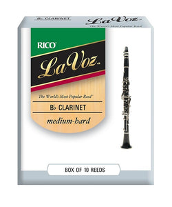 D'Addario Woodwinds Cañas "La Voz" para Clarinete Si Bemol, Medium Hard, RCC10MH(10), Caja con 10 Pzas