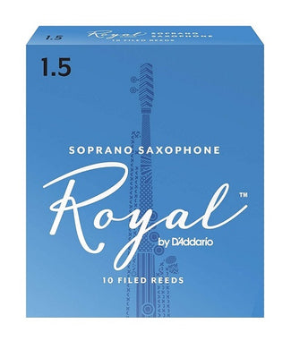 D'Addario Woodwinds (Rico) Cañas Royal para Saxofón Soprano 1 1/2, RIB1015(10), Caja con 10 Pzas