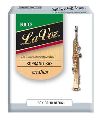 D'Addario Woodwinds Cañas La Voz Para Saxofón Soprano, Medium, RIC10MD(10), Caja Con 10 Pzas