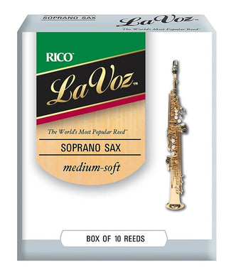 D'Addario Woodwinds Cañas La Voz Para Saxofón Soprano, Medium Soft, RIC10MS(10), Caja con 10 Pzas