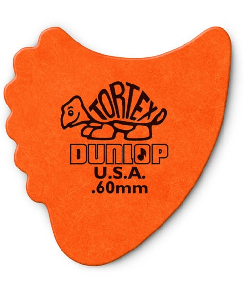 Dunlop Púas Tortex Fin 414R.60(72) .60mm, Naranja con 10 piezas