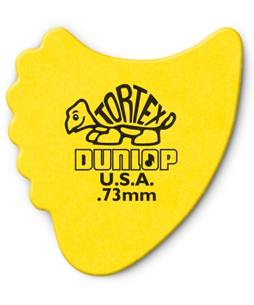 Dunlop Púas Tortex Fin 414R.73(72) .73mm, Amarillo con 10 piezas