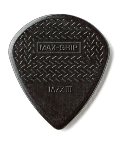 Dunlop Púas Max Grip Jazz III 471R3S(24) 1.38mm, Negro con 10 piezas