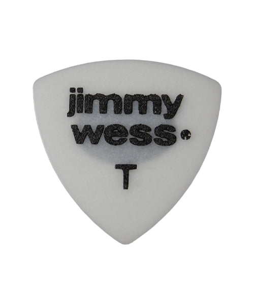 Jimmy Wess Púas Forma Escudo Thin con Lija JW-TR-T(50), Blanco (Paquete con 50 pzas)